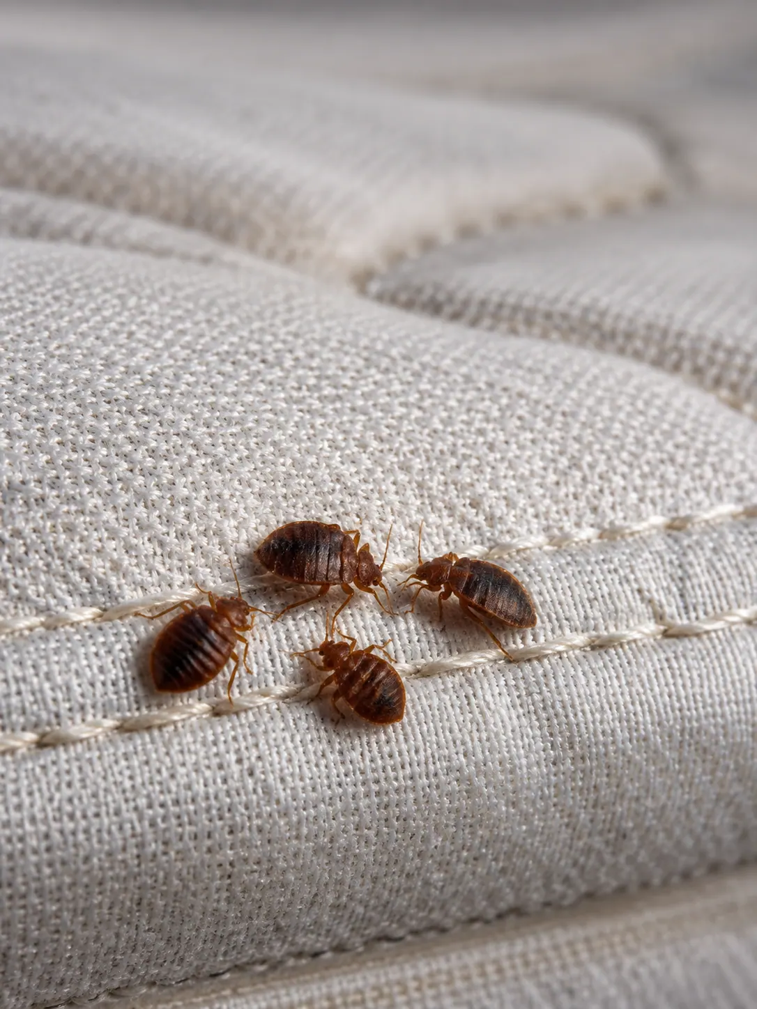 Realistische bedwantsen op de naad van een matras